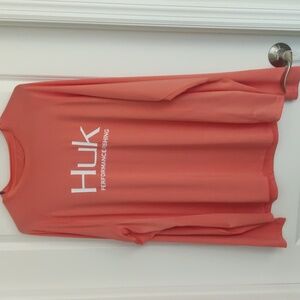 Huk Orange Long Sleeve Fishing Shirt